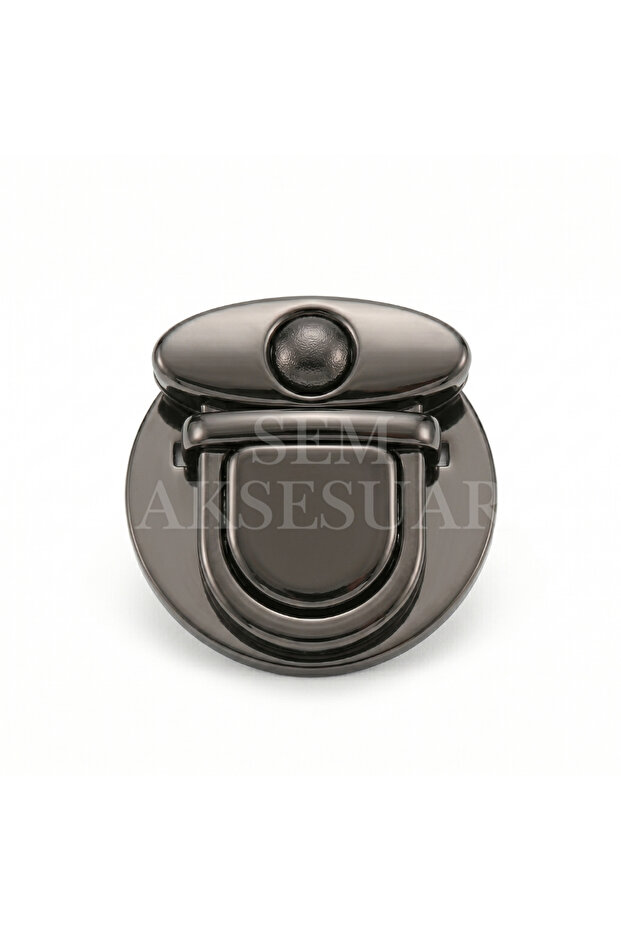 Round Bag Lock Black Nickel Color 2 Pieces