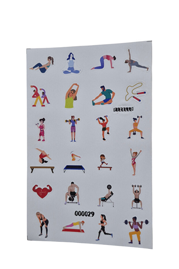 Pre-Prepared Sticker Set for Fitness - 24 Stickers - Foil Cut