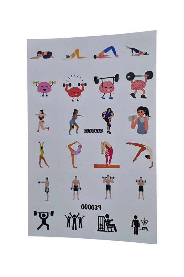 Pre-Prepared Sticker Set for Fitness - 24 Stickers - Foil Cut