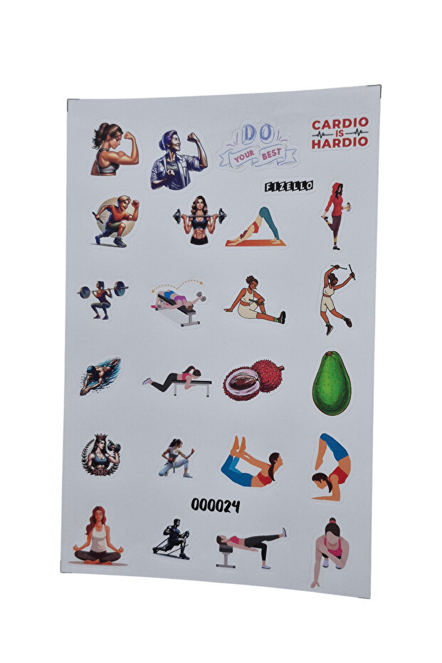 Pre-Prepared Sticker Set for Fitness - 24 Stickers - Foil Cut
