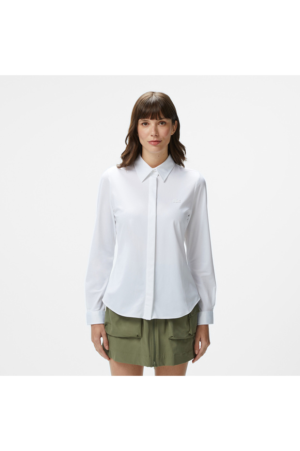 Kadın Slim Fit Beyaz Gömlek - 1