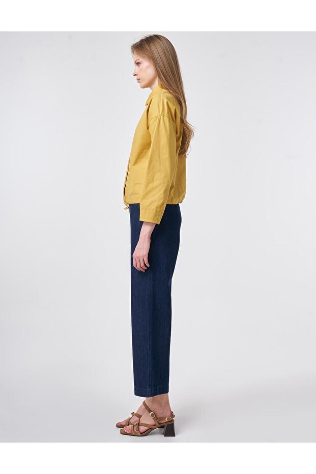 Embroidered Cotton Blouse Mustard - 4