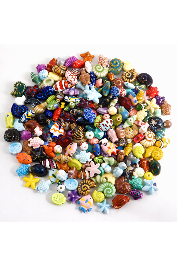 10pcs M628 10/20/50pcs Colorful Ceramic Charm Loose Beads 3D Pumpkin Hearts Star Halo Dyeing Beading
