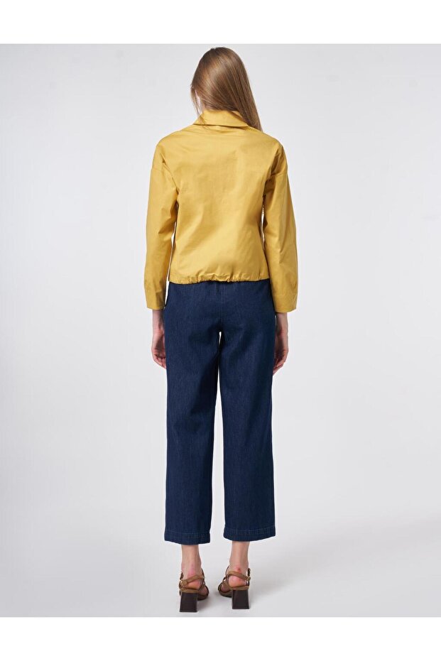 Embroidered Cotton Blouse Mustard - 5