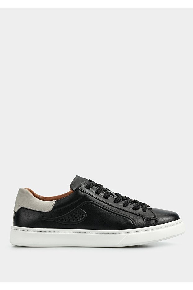 Black Leather Men's Sneakers