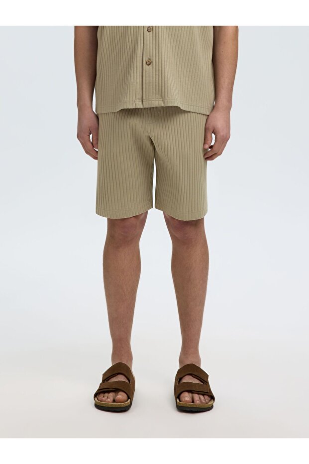 Shorts Gerippte Relaxed Fit - 1