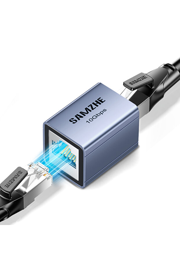 SAMZHE Aluminum Alloy SAMZHE 10Gbps High-speed RJ45 Ethernet Connector Ultra Portable Extends Networ