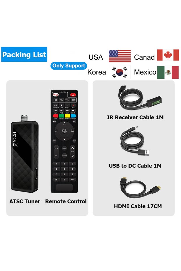 ATSC Digital Converter Box TV Receiver for TV, 1080P ATSC TV Tuner Box with HDMI Output Hidden Behin