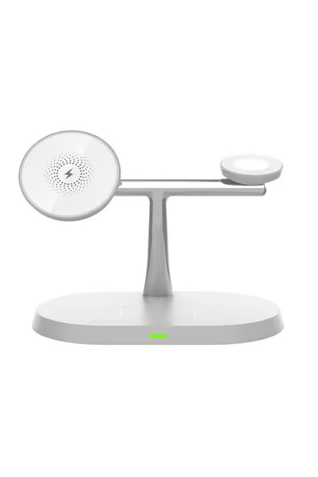 White 2025 3 in 1 15w Qi2 Wireless Charger Stand Fast Charging for iPhone 17 16 15 14 13 12 iWatch A