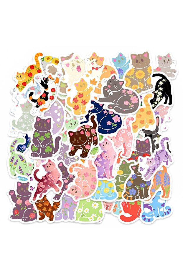 50Pcs 50Pcs Cartoon Cute Cat Stickers Decals For Laptop Scrapbook Luggage Guitar Helmet DIY Graffiti