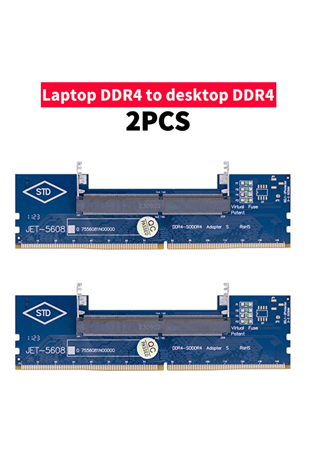 ALLOET DDR4 2PCS Laptop To Desktop Memory Adapter Card DDR3 DDR4 DDR5 SO-DIMM To PC DIMM Card Memory