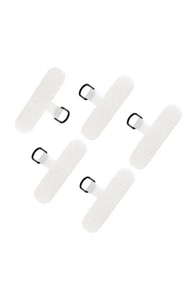 5pcs-White 5pcs Phone T-shaped Strap Plates - Braid Lanyard Accessories for Phone 12/13/14/15 & Cas