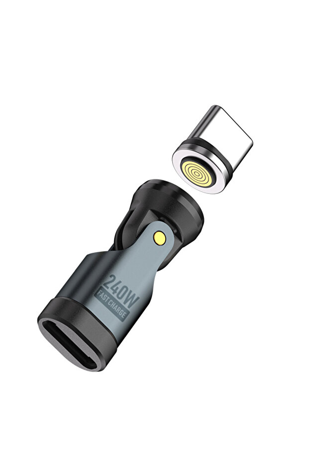 Adapter USB-C 1pc Magnetic Type-C to USB-C OTG Adapter 540 Degree PD3.1 240W Fast Charging 9Pin Magn