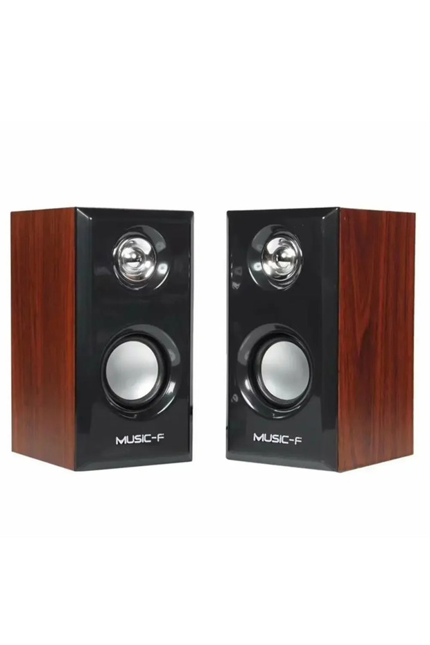Brown USB Wired Wood Speakers Bass Stereo Subwoofer Sound Box 3.5mm AUX Input USB Power Computer Spe