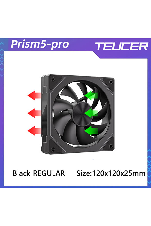 A-RGB As show Forward black TEUCER Forward/Reverse ARGB Fans 4pin PWM 800-1600RPM Cooling Fan Silent