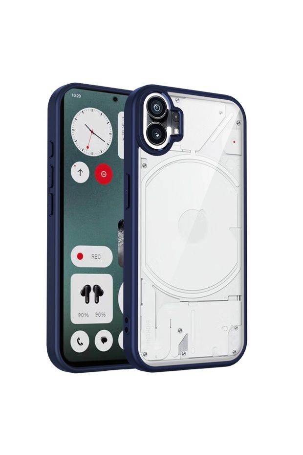 Nothing Phone (1) TMMS blue Nothing Phone One A063 Case Air Cushion Shockproof Silicone Bumper Clear