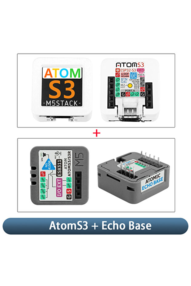 وحدة تحكم قابلة للبرمجة AtomS3 و Echo Base الرسمية من M5Stack AtomS3 ESP32-S3 عالية التكامل لإنترنت الأشياء