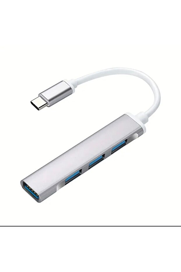 محول USB C فضي اللون، موسع USB HUB بـ 4 منافذ، محول OTG، محطة إرساء للهواتف وأجهزة ماك بوك برو 13