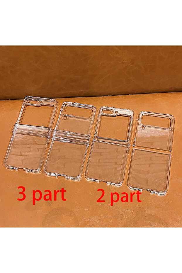 for Z Flip5 2part clear Clear Phone Case For Z Flip 6 5 4 3 5G Shockproof Folding Transparent Hard