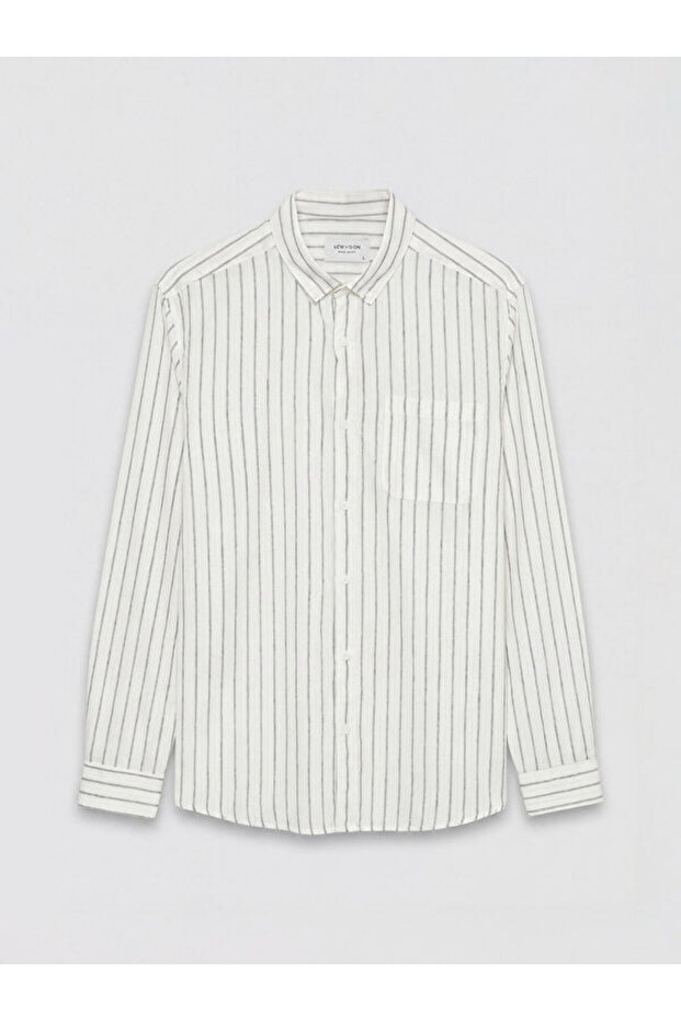 Shining Choices from Shining Store Standard Fit Striped Linen Blend Men's Shirt