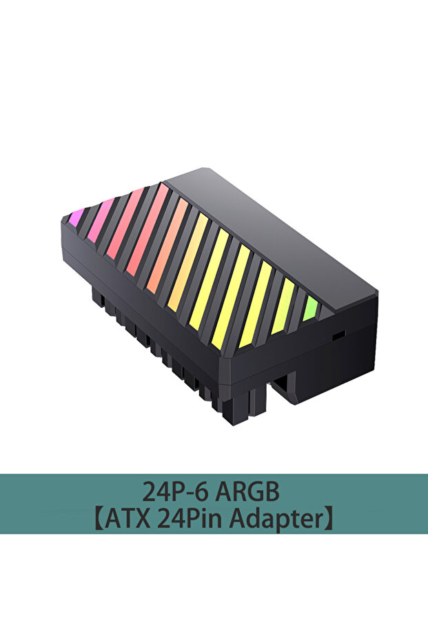 ARGB أسود ATX 24Pin 90 ° محول ARGB، كابلات توصيل لوحة التحكم الرئيسية، محول لتوصيل إمدادات الطاقة، تركيب DIY