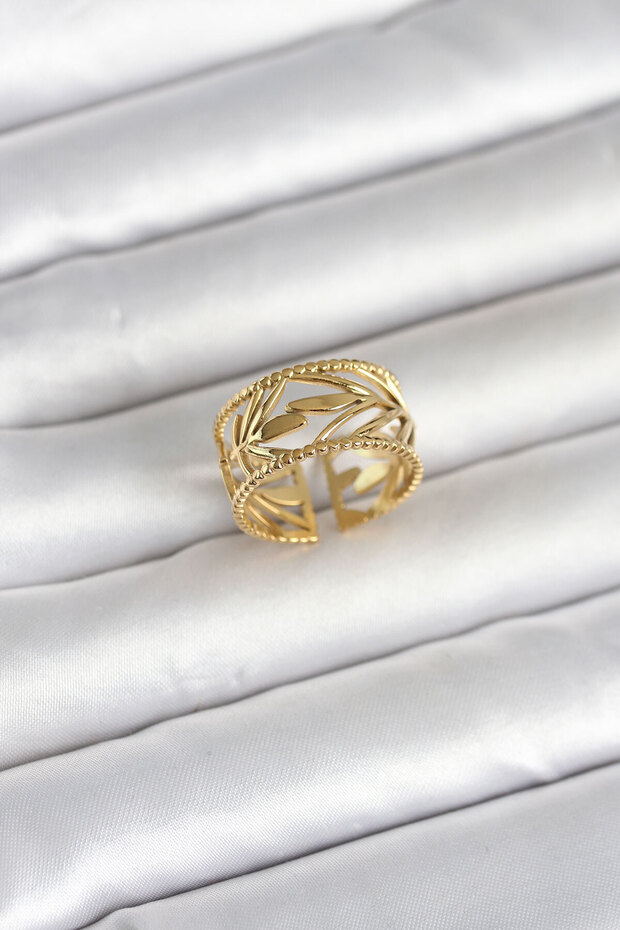 316L Steel Gold Color Spike Model Women's Ring