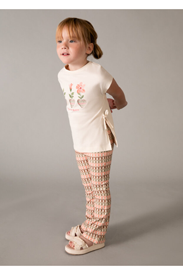 Girl's Tights and T-Shirt Set Orange - 03728