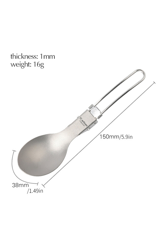 Ta8002F Tiartisan Titanium Foldable Cutlery (Stainless Steel Handle) Portable Outdoor Camping Tablew
