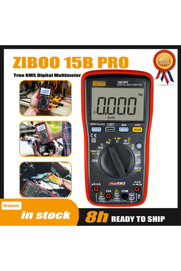 ZIBOO 15B PRO ZIBOO 15B PRO 17B PRO True RMS Digital Multimeter,for Electrical Applications Along wi