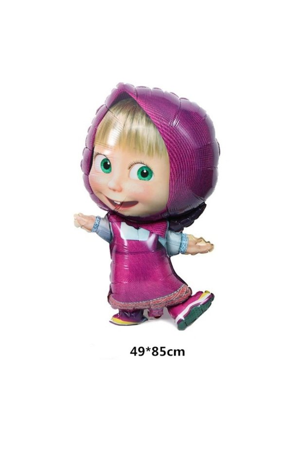 as show 1pc masha balloon M Aluminium Foil Latex Balloon For Kids Party Decoration