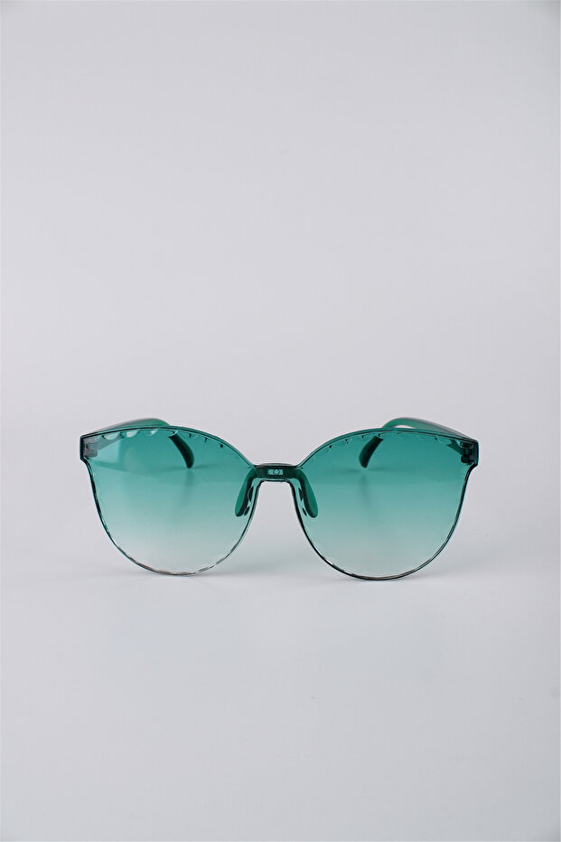 Girl's Green Cat Eye Framed Gradient Glass Sunglasses Gg25Kzcocukrt2