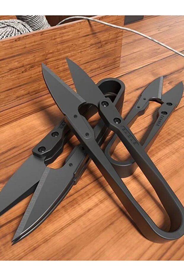 1pcs 1pc Black Carbon Steel U-shaped Shears Stainless Elastic Scissors Clothing Needle Thread Knitti