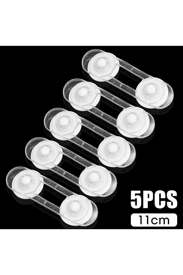 5Pcs 11cm 5Pcs Self Adhesive ABS Plastic Transparent Child Safety Lock Fridge Cabinet Door Anti-pinc