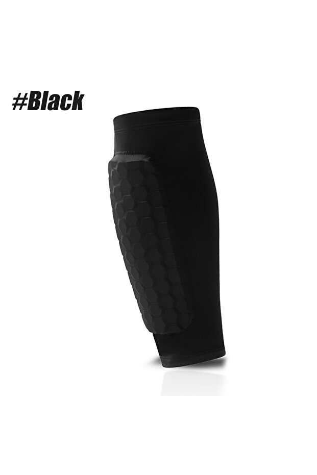 S black 1PCS Soccer Shin Guards Pads, Shin Defender Shin Guards, Calf Compression Sleeve with Honeyc