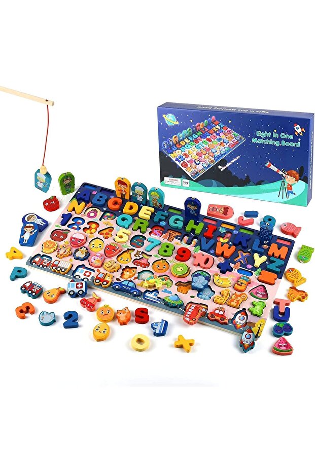 - Montessori Toys for Toddlers - 8 in 1 Shape Sorter Number & Math Stacking Blocks