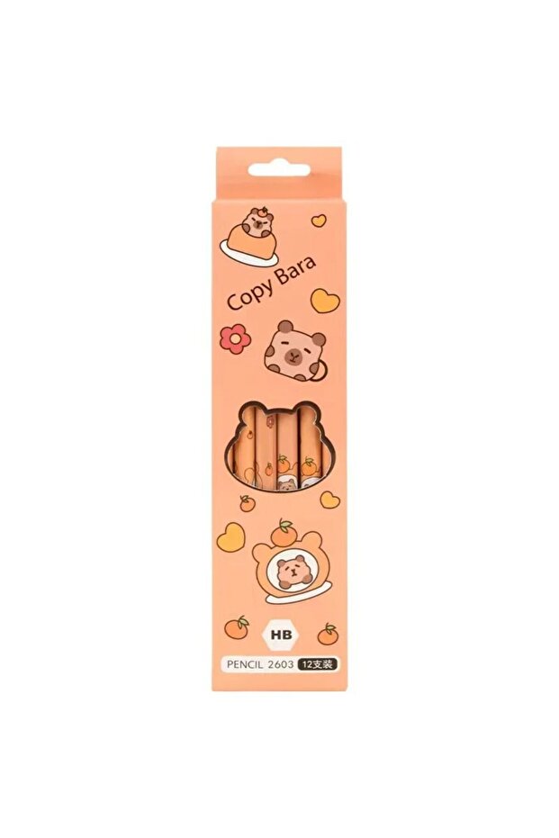 12 PCS 12pcs Kawaii Capybara Pencils Sketching Drawing Pencil With Eraser Unpointed For School Offic