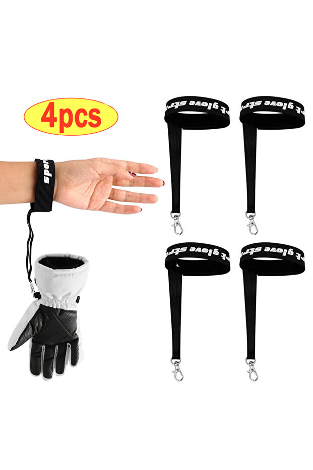 4pcs Style D 2/4pcs Elastic Wrist Straps for Ski Gloves Adjustable Ski Glove Lead for Men and Women