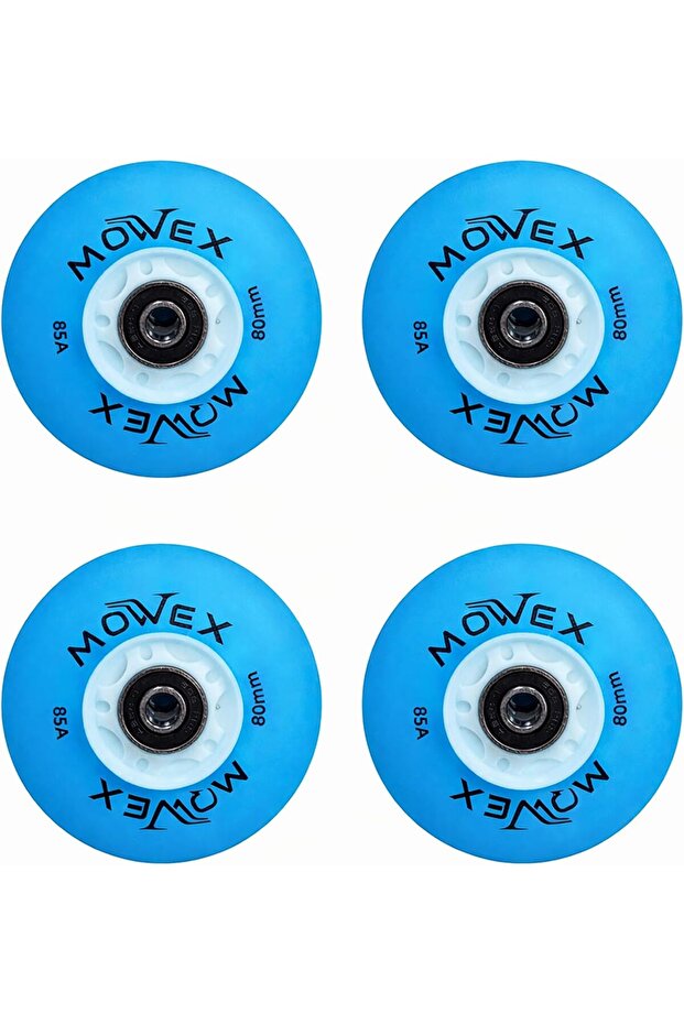 MOWEX LED Flash Inline Skates Wheels with ABEC-9 Bearings, Indoor Outdoor Rollerblade Smooth Replace
