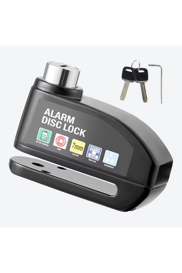 black Motorcycle Alarm Lock Bike Disc Lock Warning 130DB Security Alloy Anti Theft Waterproof Brake