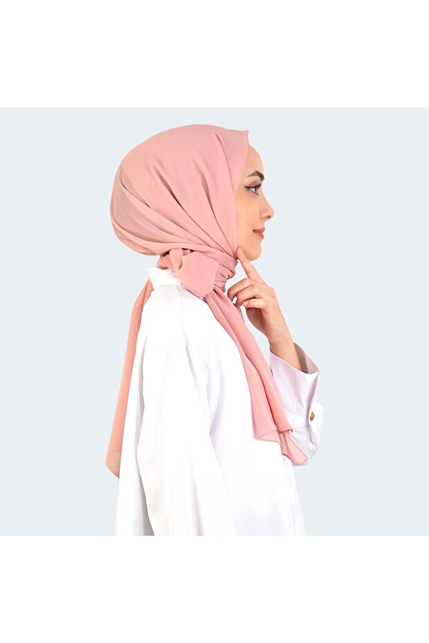 شال حجاب شيفون سادة 80x195 سم خفيف الوزن وناعم - صنع في تركيا