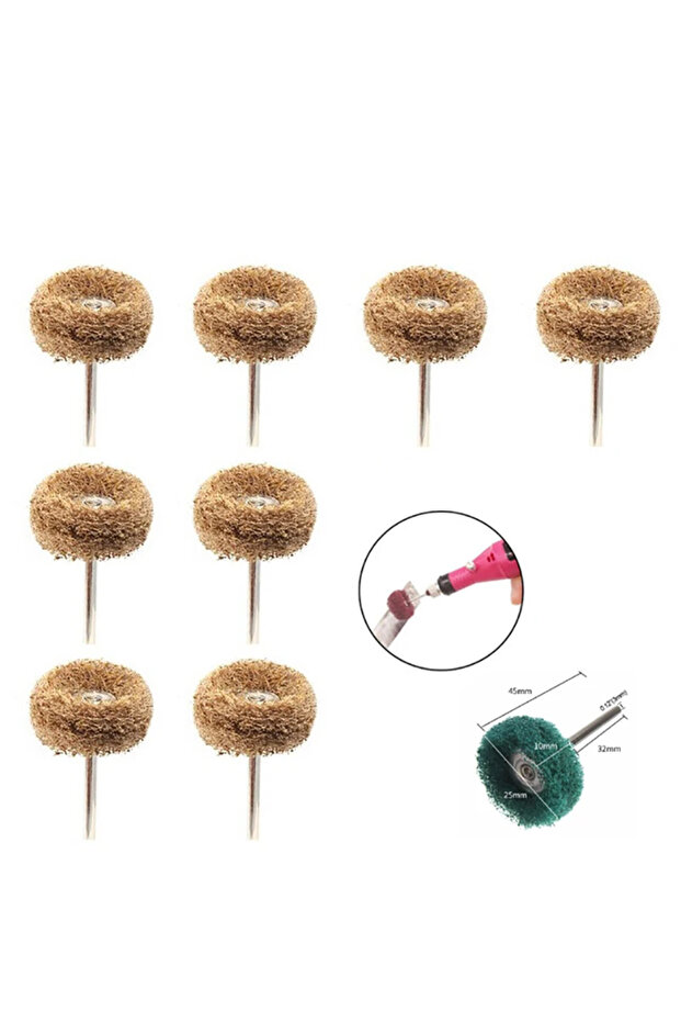 5pcs YELLOW 5-20pcs Mini Drill Abrasive Brush Set Nylon Buffing Polishing Wheel for Dremel Rotary To