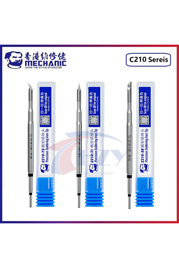 3 قطع من رؤوس مكواة اللحام MECHANIC C210 سلسلة C210-TS/TI/SK، رؤوس بديلة متوافقة عالميًا مع T210