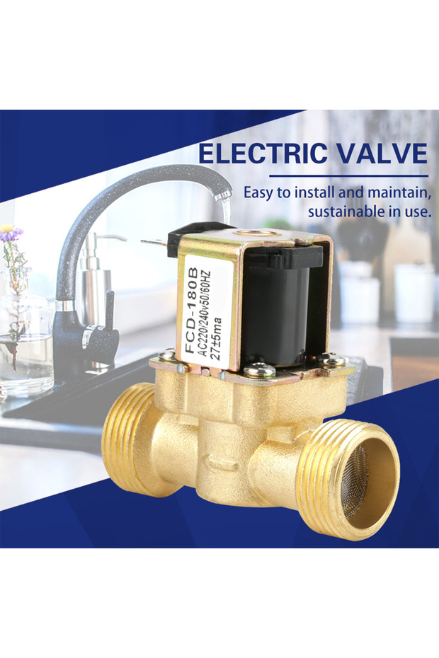 Electric Valve G3/4 2 Way Water Inlet N/C Normal Closed Pressure Electric Solenoid Valve AC 220V ...