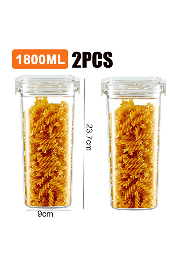 2PCS 1800ML Box Vacuum Seal Container Coffee Beans Sealed Tank Electric Vacuum Jar Cereals Rice Stor