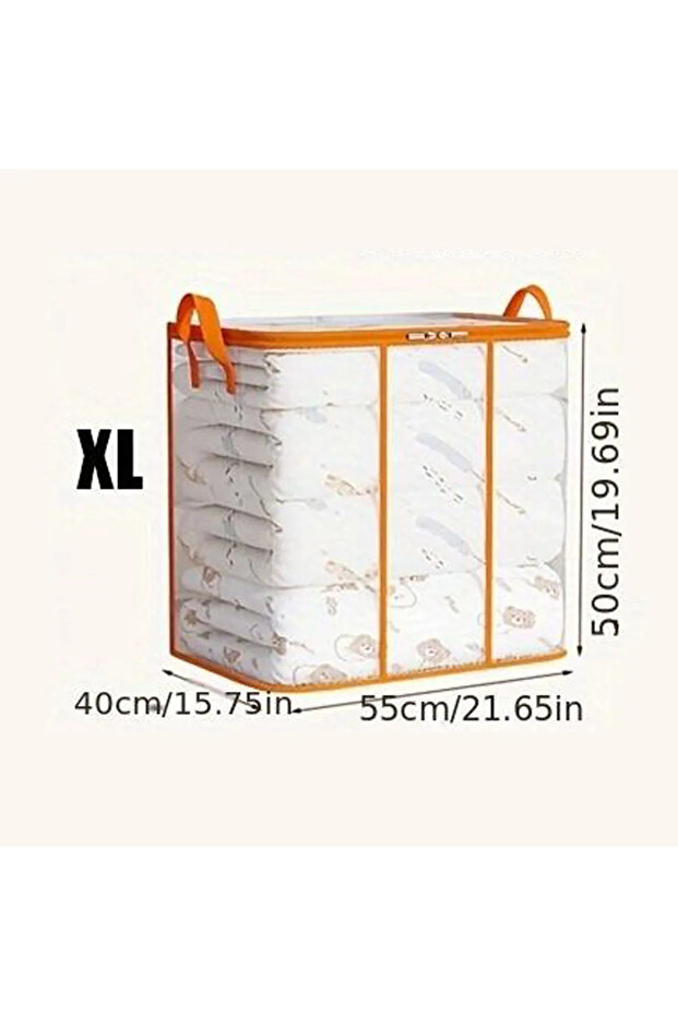 XL Plastic Transparent Clothes Blanket Quilt Organizer Storage Bag With Zipper Foldable Luggage Movi