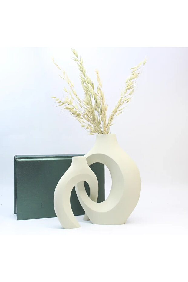 1pcs Top Quality Hollow Nordic Modern Vase Set of 2 for Modern Home Decor Plastic Imitation Ceramic