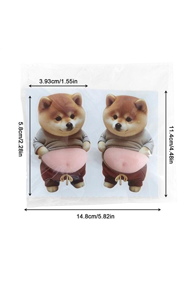as shown 3D Shiba Inu Dog Belly Sticker Self-adhesive Cute Soft Puppy Stickers Decorative Sticker Fo