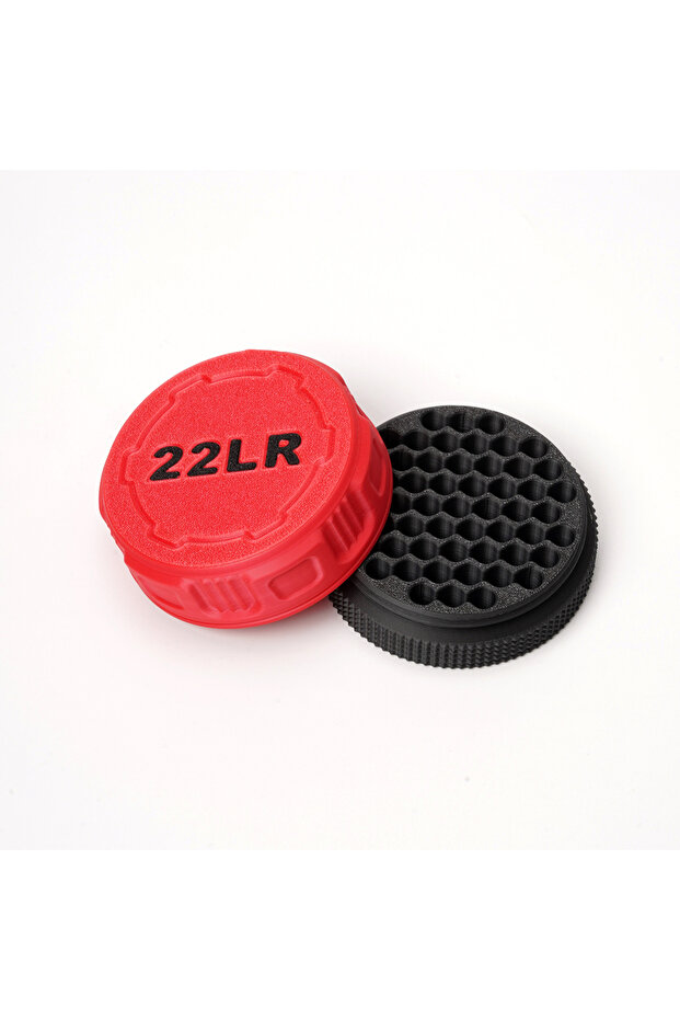 Red A compact storage case capable of holding 55 .22LR rounds—convenient for carrying to the shootin