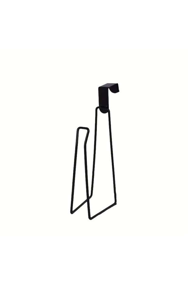 black 1 Piece of Forged Iron Wall-mounted Toilet Paper Holder, No-drill Installation, Multi-function
