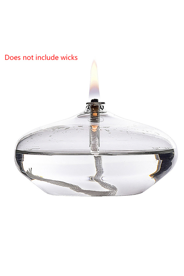 S Handmade Oblate Transparent Glass Candlestick Oil Lamp Dinner Table Candle Rustic Christmas Home .
